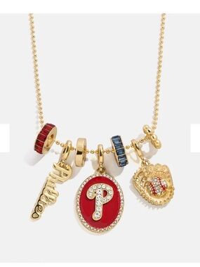 NWT Baublebar Phillies Charm Necklace